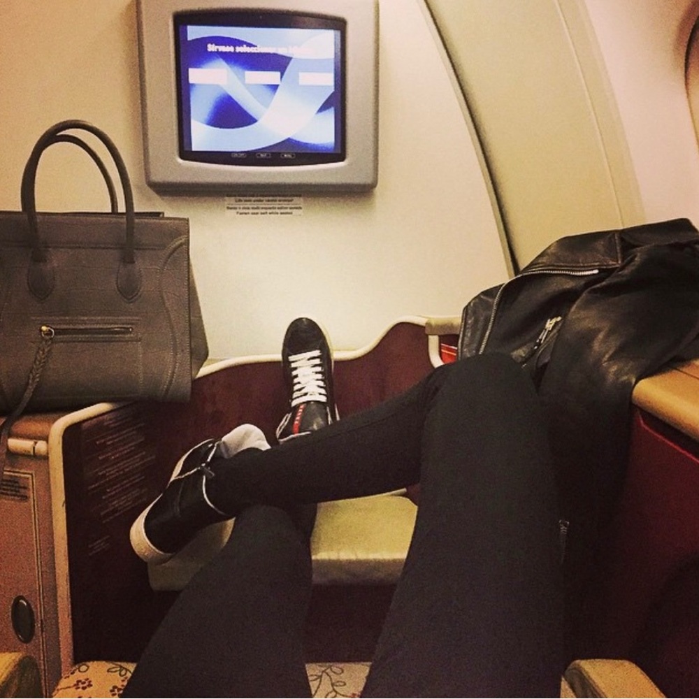 Prada leather hightop sneakers